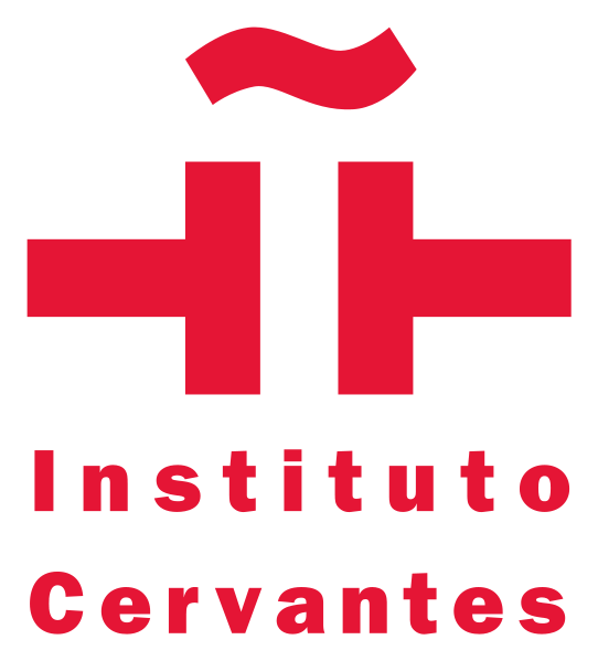 Logotipo vertical del Instituto Cervantes en rojo